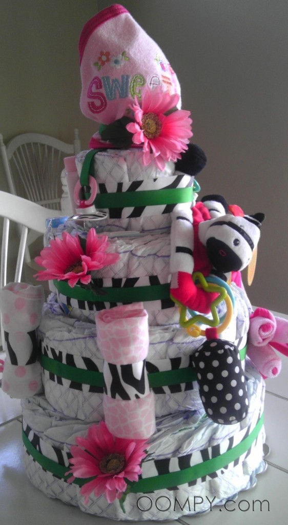 Jungle Flower diaper cake